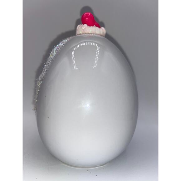 Vintage Ceramic Diorama Egg Pink Rhinestone Bunny Deb O. Original Designs OOAK - Picture 13 of 16